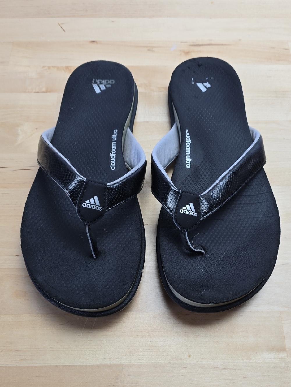 Adidas Cloudfoam Ultra Black Flip Flops Size Women's 7